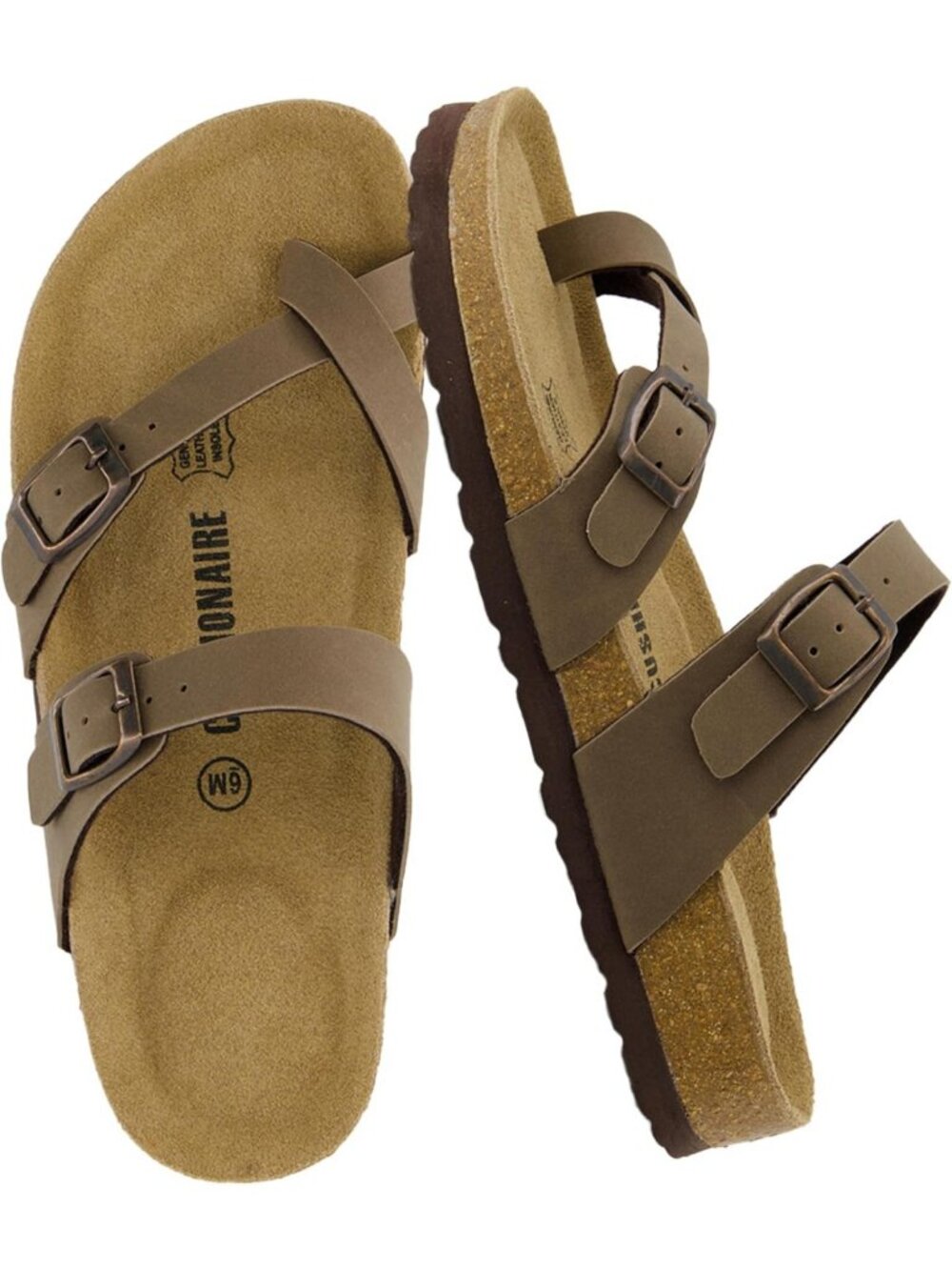 Comfortable Women's Cork Footbed Sandals with Crossover Straps - Stylish